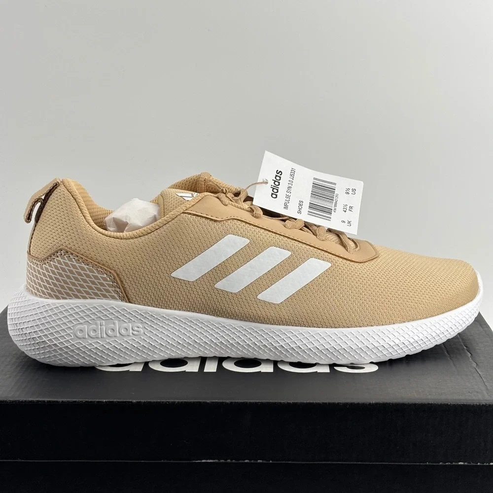 Adidas Impulse Syn 3.0 Men 9.5 Beige White JJ5331 Running Sneakers New NWT
